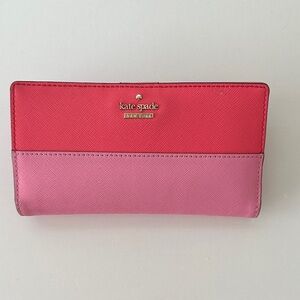 Kate Spade Two-Tone Pink and Red Wallet